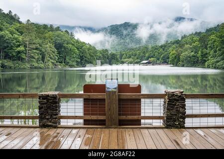Lake view of Vogel State Park in the Blue Ridge Mountains of North Georgia after a summer rain shower. (USA) Stock Photo