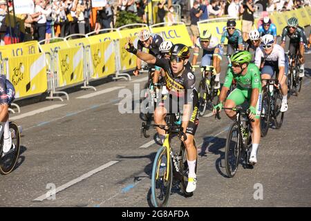 Wout van Aert win the final stage of the 108th edition of the Tour de France cycling race, 108km from Chatou to Paris, in France, Sunday 18 July 2021. Photo by Jerome Domine/ABACAPRESS.COM Stock Photo