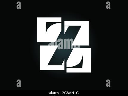 Initial Z monogram letter alphabet made of four squares. Font emblem. Broken, puzzle alphabet sign. Modern vector logo design for business Stock Vector