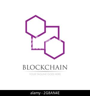 Block Chain Logo Technology Icon. Digital Vector Modern Symbol. Company Logo Design Inspiration. Stock Vector