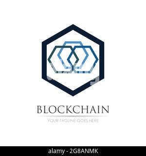 Block Chain Logo Technology Icon. Digital Vector Modern Symbol. Company Logo Design Inspiration. Stock Vector