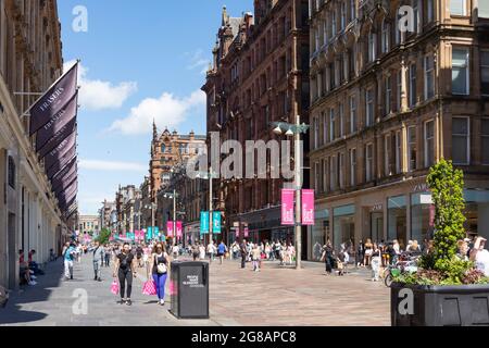 Pedestrianised Buchanan Street, Glasgow City, Scotland, United Kingdom Stock Photo