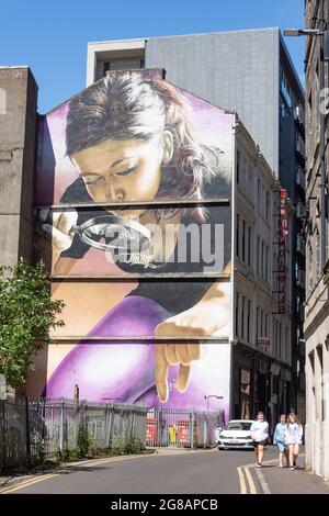 Wall mural, Mitchell Street, Glasgow City, Scotland, United Kingdom Stock Photo