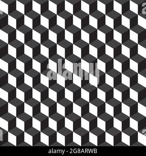 Seamless 3d cube abstract geometric pattern background texture Stock Vector