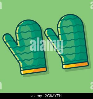 oven mitten isolated vector illustration in flat style Stock Vector