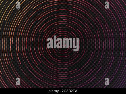 Abstract swirl line of futuristic pattern decorative system artwork template. Design with halftone in center for background. illustration vector Stock Vector