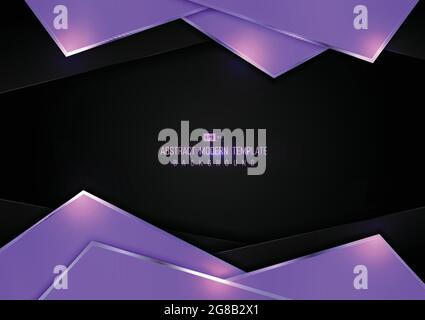 Abstract silver purple design of glossy template design artwork. Center of copy space for texting background. illustration vector Stock Vector