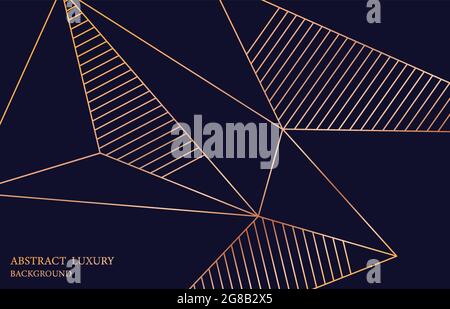 Abstract golden line glossy design on blue template background. Decorate for backdrop design artwork. illustration vector Stock Vector