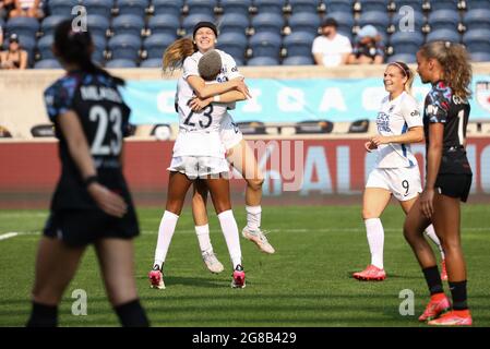 Ol Reign Forward Bethany Balcer (24) Celebrates Scoring A Goal With 