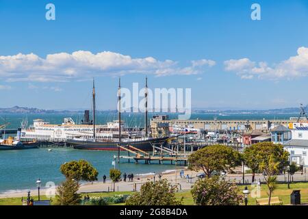 San Francisco, MAY 22, 2021 - Sunny view of the Maritime Garden Stock Photo