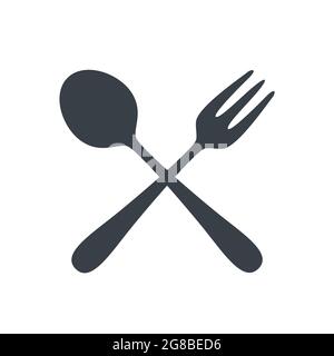 Restaurant utensil spoon and fork. Vector stock Stock Vector