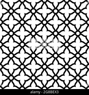 modern pattern mashrabiya vector design. black and white background  texture Stock Vector