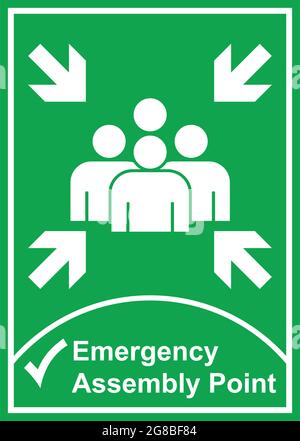 Emergency assembly point vector artwork Stock Vector