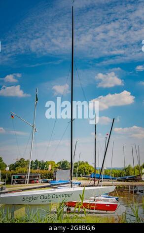 BOHMTE, GERMANY. JUNE 27, 2021 Dammer Natural Park. Segler Club yacht sport. Stock Photo