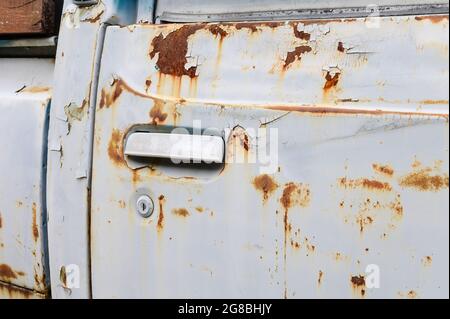 Door handle of old car Stock Photo