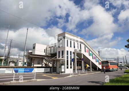 Chiba, Japan. 18th July, 2021. Ichinomiya Station, July 18, 2021 - Surfing : Before the Tokyo 2020 olympic Games at the Tsurigasaki Surfing Beach in Chiba, Japan. Credit: KONDO/AFLO/Alamy Live News Stock Photo