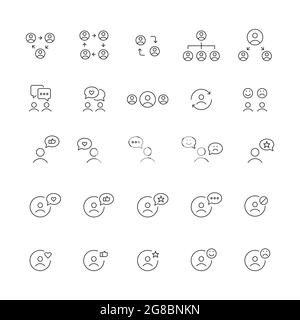 Social media user interactions icons Stock Vector