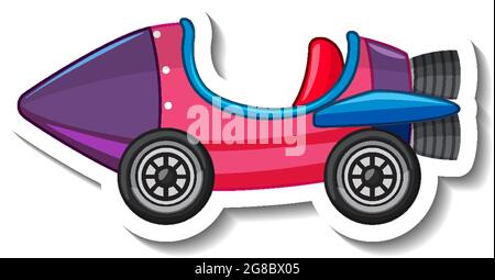 Sticker template with Rocket rides at fun fair isolated illustration ...