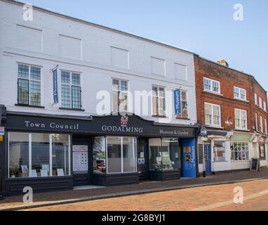 town council and museum building in godalming high street surrey Stock Photo