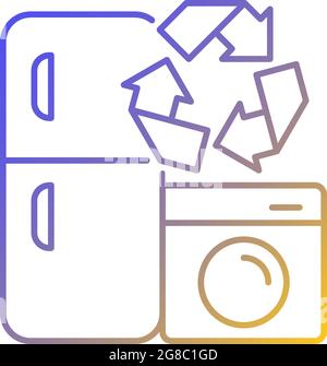 Appliance recycling program gradient linear vector icon Stock Vector