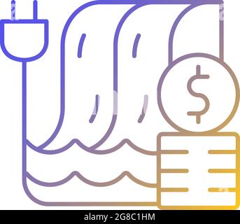 Hydropower pricing gradient linear vector icon Stock Vector