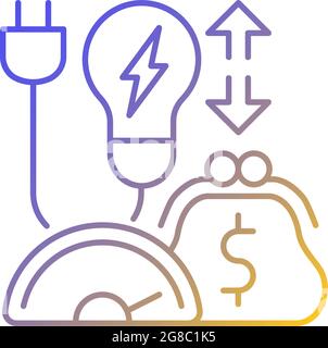 Energy efficiency program gradient linear vector icon Stock Vector