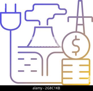 Geothermal energy price gradient linear vector icon Stock Vector