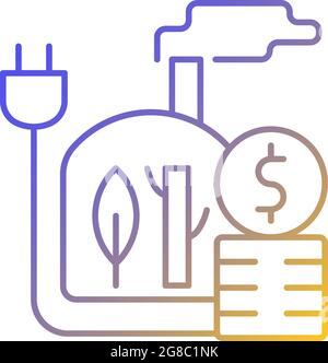 Biomass energy price gradient linear vector icon Stock Vector