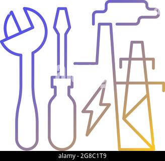 Energy system repairs gradient linear vector icon Stock Vector