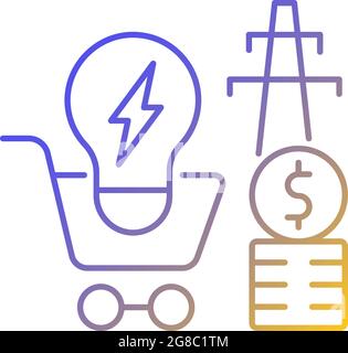 Electricity demand gradient linear vector icon Stock Vector