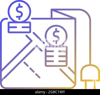 Pricing by locality gradient linear vector icon Stock Vector