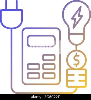 Energy price rebates gradient linear vector icon Stock Vector