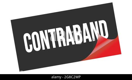 CONTRABAND text written on black red sticker stamp. Stock Photo