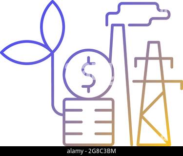 Environmental tax gradient linear vector icon Stock Vector