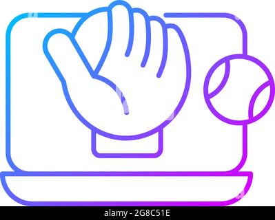 Online baseball games gradient linear vector icon Stock Vector