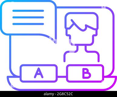 Visual novel gradient linear vector icon Stock Vector