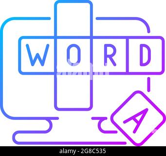 Online word games gradient linear vector icon Stock Vector