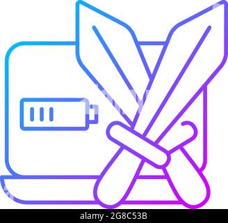 Combat games gradient linear vector icon Stock Vector
