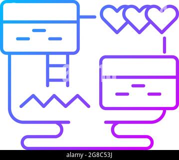 Platform video game gradient linear vector icon Stock Vector