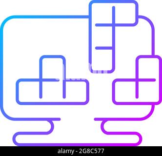 Puzzles gradient linear vector icon Stock Vector
