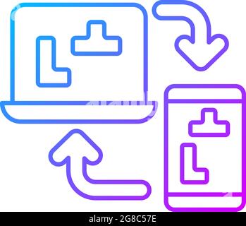 Cross platform online games gradient linear vector icon Stock Vector