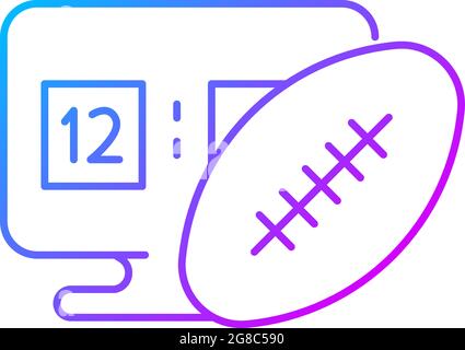 Online football games gradient linear vector icon Stock Vector