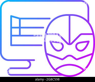 Online wrestling games gradient linear vector icon Stock Vector