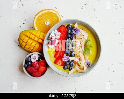 Mango Smoothie Bowl Stock Photo