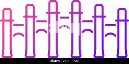 Taiwan palace museum gradient linear vector icons set. Stock Vector
