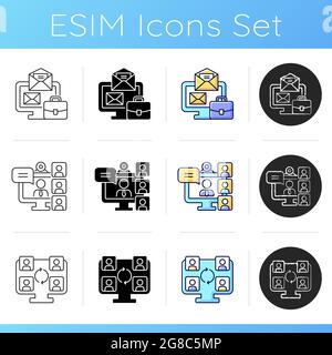 Work tracking icons set Stock Vector
