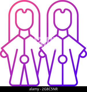 Glove puppets gradient linear vector icon. Stock Vector