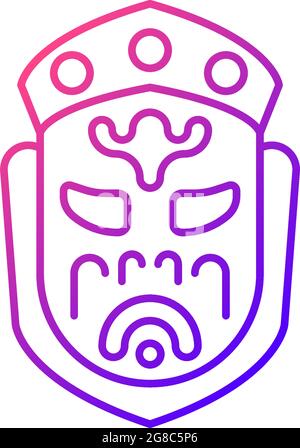 Ghost mask museum gradient linear vector icon. Stock Vector