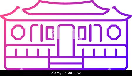 Longshan temple gradient linear vector icon. Stock Vector