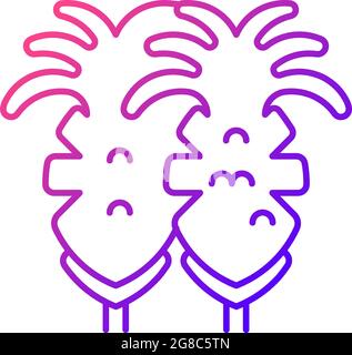 Fried squid black linear icon for white theme. Stock Vector